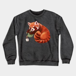 Red Panda Pouring Tea Crewneck Sweatshirt